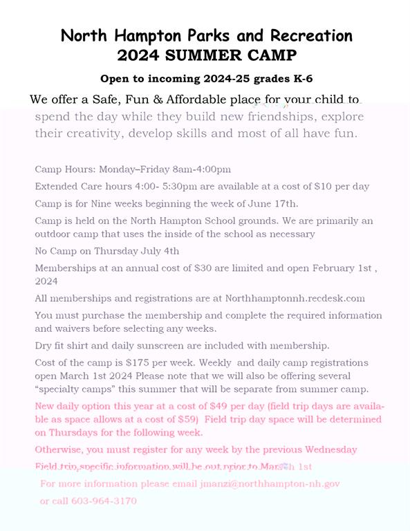 North Hampton NH Recreation Department